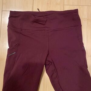 Lululemon Maroon Cropped Leggings - Size 4